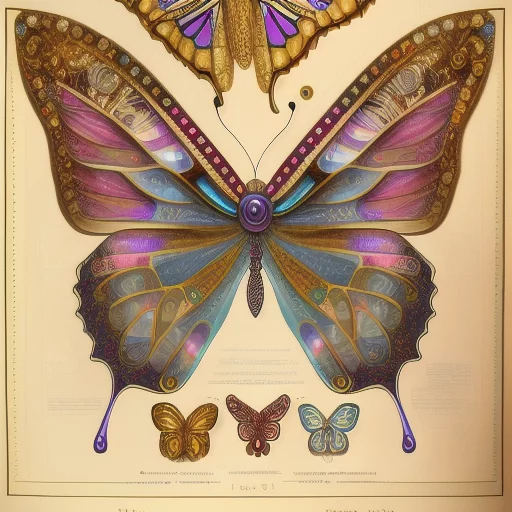 987013833-full page diagram of a gorgeous butterfly, intricate, detailed, lifelike, jeweled, lacy, gems, mechanical, golden, writing in an.webp